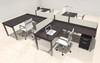 Four Person Modern Divider Office Workstation Desk Set, #OF-CON-SP39