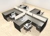 Four Person Modern Divider Office Workstation Desk Set, #OT-SUL-SP79