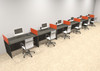 Six Person Modern Divider Office Workstation Desk Set, #OT-SUL-SPO69