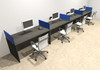 Four Person Modern Divider Office Workstation Desk Set, #OT-SUL-SPB67