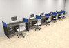Six Person Modern Divider Office Workstation Desk Set, #OT-SUL-SPB74