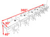 Six Person Modern Divider Office Workstation Desk Set, #OT-SUL-SPB74