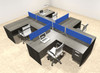 Four Person Modern Divider Office Workstation Desk Set, #OT-SUL-SPB79