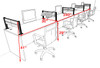 Four Person Modern Divider Office Workstation Desk Set, #OT-SUL-SPW67