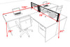 Two Person Modern Divider Office Workstation Desk Set, #OT-SUL-SPW78