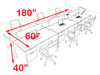 Six Person Modern Divider Office Workstation Desk Set, #OT-SUL-FP54