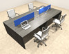 Four Person Modern Divider Office Workstation Desk Set, #OT-SUL-FPB50