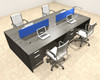 Four Person Modern Divider Office Workstation Desk Set, #OT-SUL-FPB53