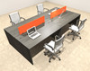 Four Person Modern Divider Office Workstation Desk Set, #OT-SUL-FPO50