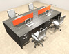 Four Person Modern Divider Office Workstation Desk Set, #OT-SUL-FPO53