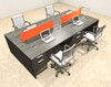 Four Person Modern Divider Office Workstation Desk Set, #OT-SUL-FPO53