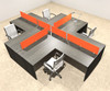 Four Person Modern Divider Office Workstation Desk Set, #OT-SUL-FPO56