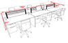 Six Person Modern Divider Office Workstation Desk Set, #OT-SUL-FPW54