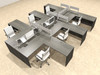 Six Person Modern Divider Office Workstation Desk Set, #OT-SUL-FPW57