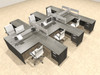 Six Person Modern Divider Office Workstation Desk Set, #OT-SUL-FPW60
