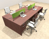 Four Person Modern Accoustic Divider Office Workstation Desk Set, #OT-SUL-FPRA18