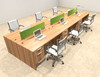 Six Person Modern Accoustic Divider Office Workstation Desk Set, #OT-SUL-FPRA21