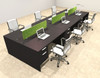 Six Person Modern Accoustic Divider Office Workstation Desk Set, #OT-SUL-FPRA24