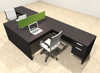 Two Person Modern Accoustic Divider Office Workstation Desk Set, #OT-SUL-FPRA40