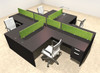 Four Person Modern Accoustic Divider Office Workstation Desk Set, #OT-SUL-FPRA44