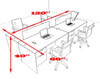 Four Person Modern Accoustic Divider Office Workstation Desk Set, #OT-SUL-FPRB18