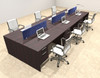 Six Person Modern Accoustic Divider Office Workstation Desk Set, #OT-SUL-FPRB23