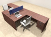 Two Person Modern Accoustic Divider Office Workstation Desk Set, #OT-SUL-FPRB38