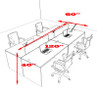 Four Person Modern Accoustic Divider Office Workstation Desk Set, #OT-SUL-FPRG5