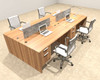 Four Person Modern Accoustic Divider Office Workstation Desk Set, #OT-SUL-FPRG17