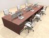 Six Person Modern Accoustic Divider Office Workstation Desk Set, #OT-SUL-FPRG22