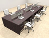 Six Person Modern Accoustic Divider Office Workstation Desk Set, #OT-SUL-FPRG23