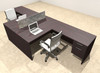 Two Person Modern Accoustic Divider Office Workstation Desk Set, #OT-SUL-FPRG39