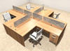 Four Person Modern Accoustic Divider Office Workstation Desk Set, #OT-SUL-FPRG41