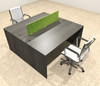 Two Person Modern Accoustic Divider Office Workstation Desk Set, #OT-SUL-FPRA49