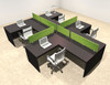 Four Person Modern Accoustic Divider Office Workstation Desk Set, #OT-SUL-SPRA48