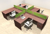 Four Person Modern Accoustic Divider Office Workstation Desk Set, #OT-SUL-SPRA58