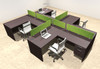 Four Person Modern Accoustic Divider Office Workstation Desk Set, #OT-SUL-SPRA59