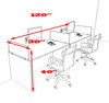 Two Person Modern Accoustic Divider Office Workstation Desk Set, #OT-SUL-SPRB4