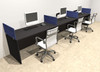 Three Person Modern Accoustic Divider Office Workstation Desk Set, #OT-SUL-SPRB8