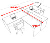 Two Person Modern Accoustic Divider Office Workstation Desk Set, #OT-SUL-SPRB43