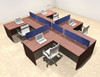 Four Person Modern Accoustic Divider Office Workstation Desk Set, #OT-SUL-SPRB46