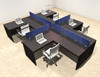 Four Person Modern Accoustic Divider Office Workstation Desk Set, #OT-SUL-SPRB48