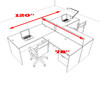 Two Person Modern Accoustic Divider Office Workstation Desk Set, #OT-SUL-SPRB55