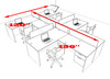 Four Person Modern Accoustic Divider Office Workstation Desk Set, #OT-SUL-SPRB57