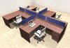 Four Person Modern Accoustic Divider Office Workstation Desk Set, #OT-SUL-SPRB58