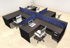Four Person Modern Accoustic Divider Office Workstation Desk Set, #OT-SUL-SPRB60