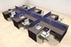 Six Person Modern Accoustic Divider Office Workstation Desk Set, #OT-SUL-SPRB63