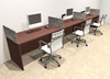 Three Person Modern Accoustic Divider Office Workstation Desk Set, #OT-SUL-SPRG6