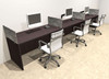 Three Person Modern Accoustic Divider Office Workstation Desk Set, #OT-SUL-SPRG7