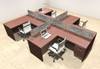 Four Person Modern Accoustic Divider Office Workstation Desk Set, #OT-SUL-SPRG58